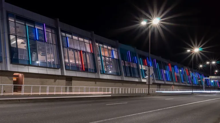 Exterior lighting at PDX airport