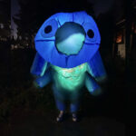 Roaming costumed creatures: Tardigrade on the Town at Glow Bar
