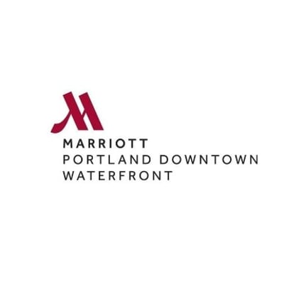 logo Marriott Portland Downtown Waterfront with red graphic M